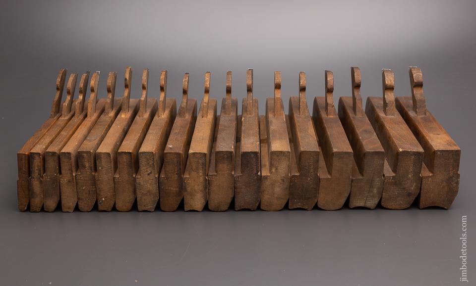 Remarkable Set of 18 American Hollow & Round Planes No. 72 by OHIO TOOL CO. - 97081