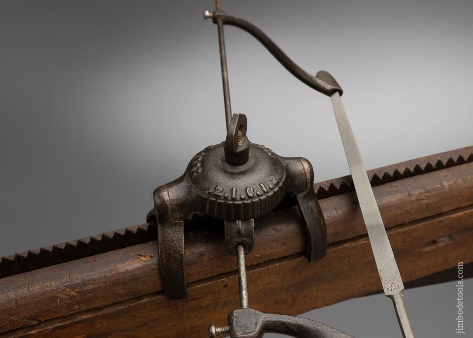 Fancy 1876 PATENT Saw Filing Vise with Guide and Box of Files - 97084