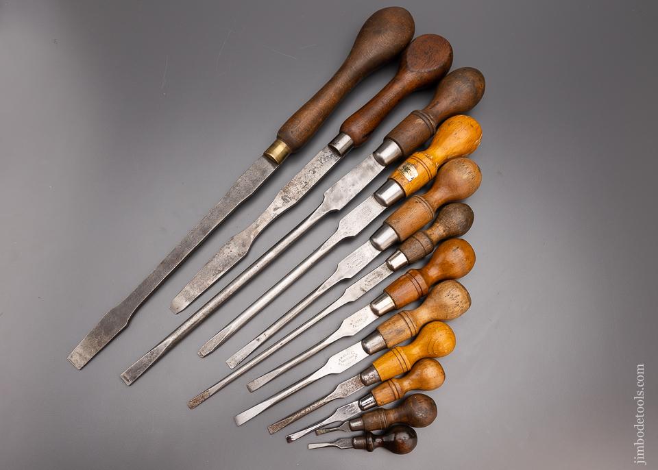 Huge Set of 12 Cabinet Maker’s Screwdrivers All by CLAY - 97162