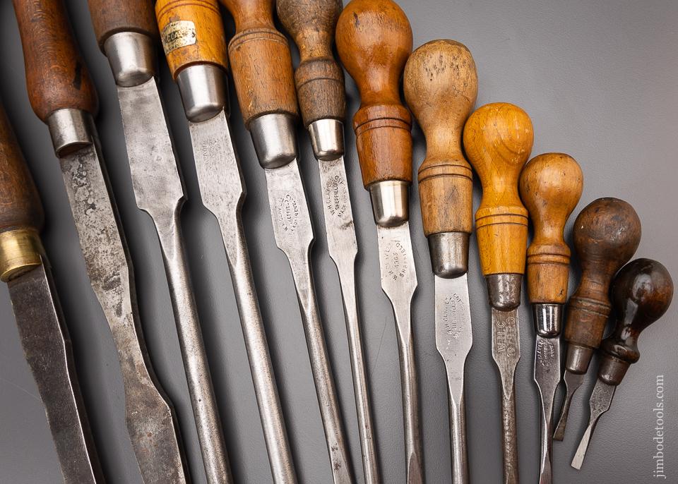 Huge Set of 12 Cabinet Maker’s Screwdrivers All by CLAY - 97162