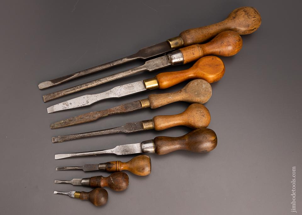 Graduated Set of 9 Cabinet Maker’s Screwdrivers Mixed Maker 3 inch to 18 inch - 97215