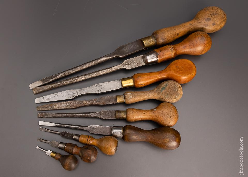 Graduated Set of 9 Cabinet Maker’s Screwdrivers Mixed Maker 3 inch to 18 inch - 97215