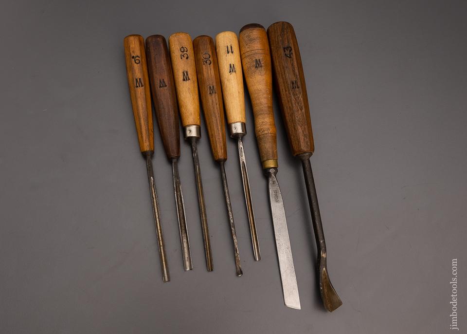 Set of 7 Excellent Carving Chisels by H. TAYLOR - 97241