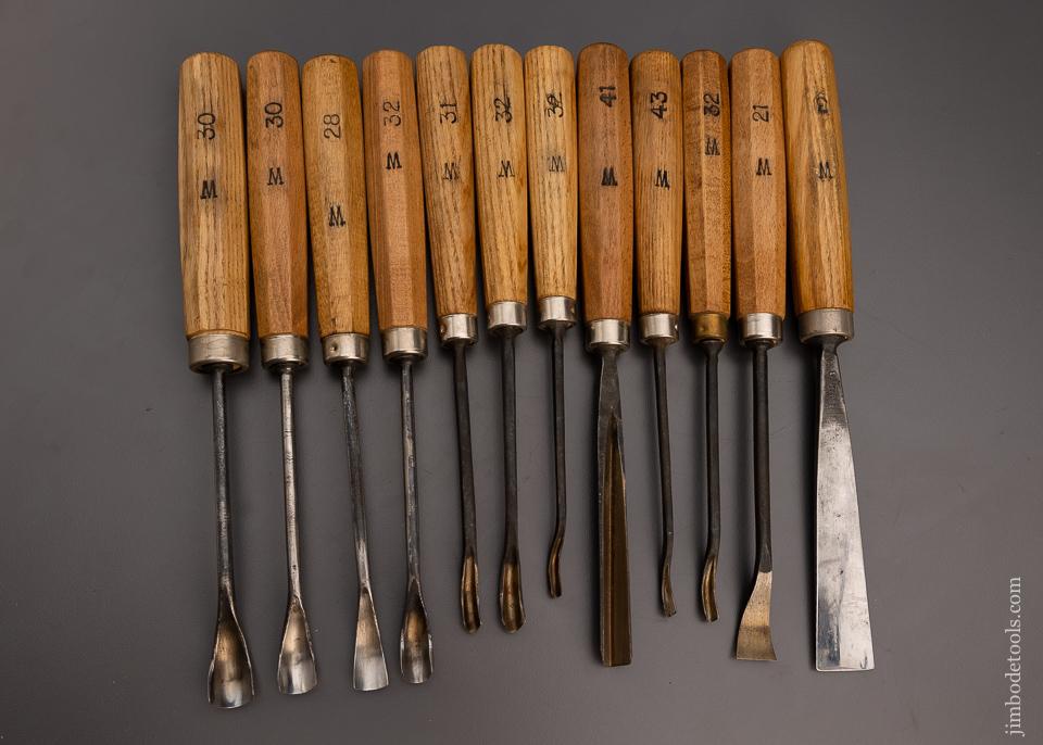 Set of 12 Excellent Carving Chisels by H. TAYLOR - 97244