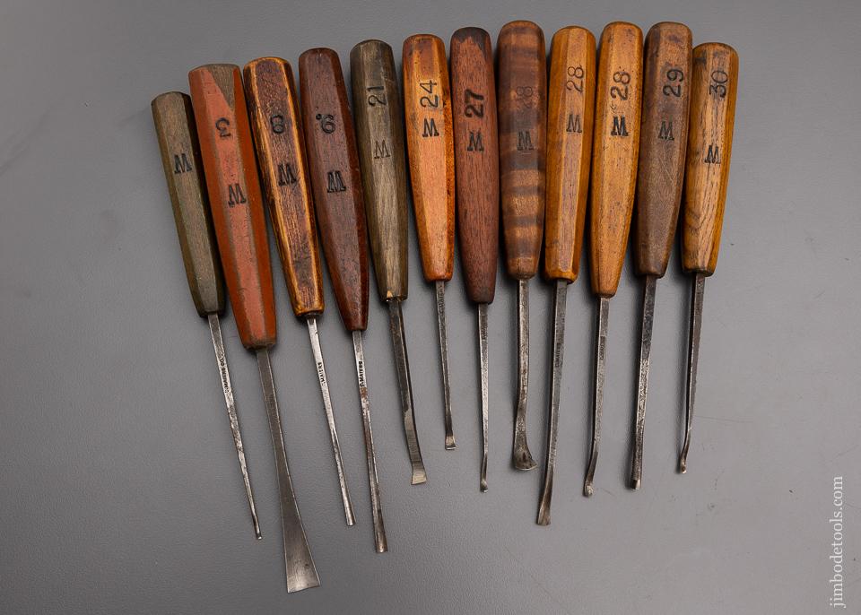 Set of 12 Excellent Carving Chisels by MAIERS - 97252