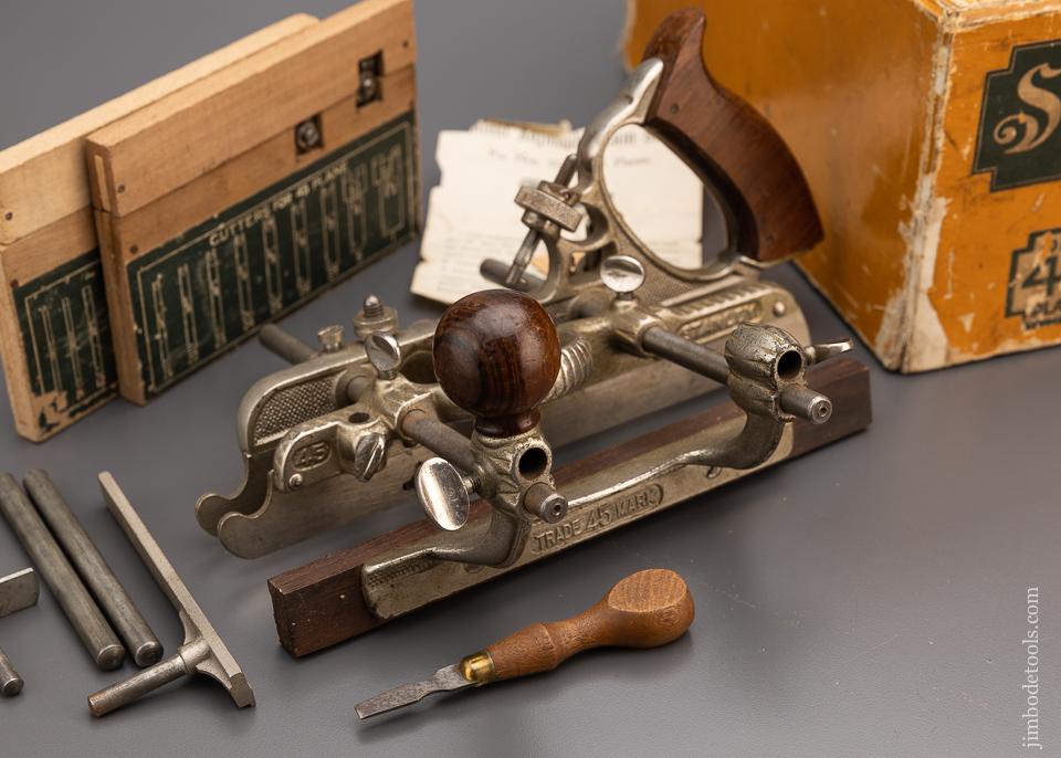 Extra Fine and 100% Complete STANLEY No. 45 Combination Plane in Original Box - 97259