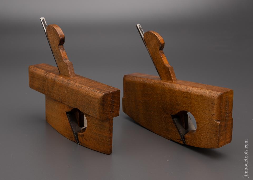 Rare Matched Pair CURVED Casement Window Rabbet Planes Fine - 97289
