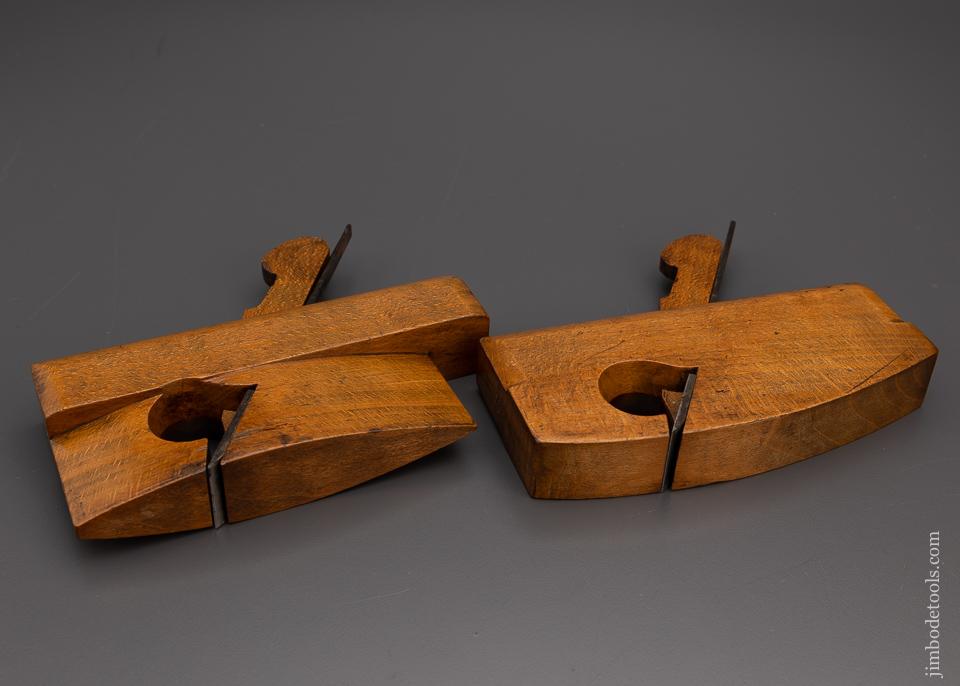 Rare Matched Pair CURVED Casement Window Rabbet Planes Fine - 97289