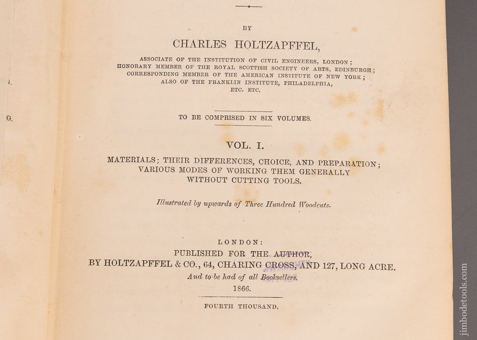 Rare 5 Volume Set HOLTZAPPFEL ON TURNING & MECHANICAL MANIPULATION 1864-84 Volumes BOOKS - 97306