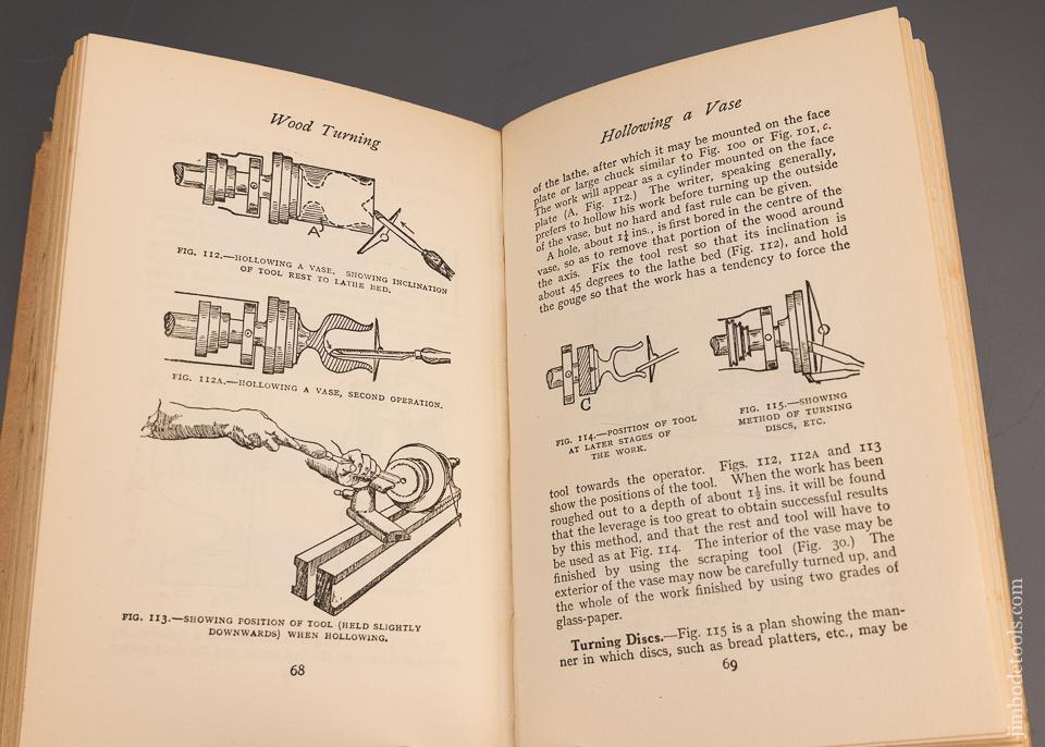 1924 BOOK: “WOOD TURNING” EVANS Near Mint! With Dust Jacket - 97337