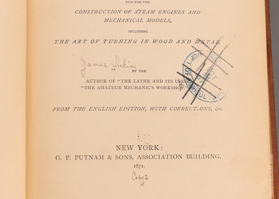 Original 1871 BOOK: “THE YOUNG MECHANIC” - 97342