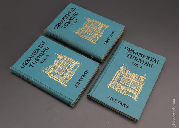 BOOKS: Original 1910 ORNAMENTAL TURNING VOLUME SET Extra Fine Hard Cover by EVANS - 97345