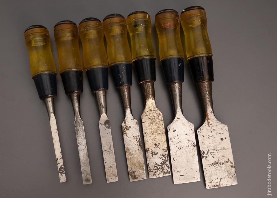 Fine Set of 7 STANLEY No. 60 Chisels - 97356