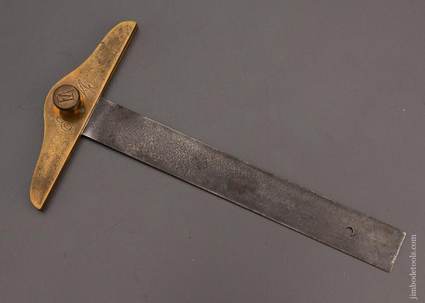 Stunning 6 Inch Brass & Steel T Square - 97375