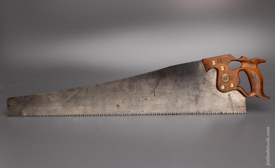 Fine DISSTON No. D-8 Thumb Hole Hand Saw 5 1/2 Point Rip 26 Inch - 97390