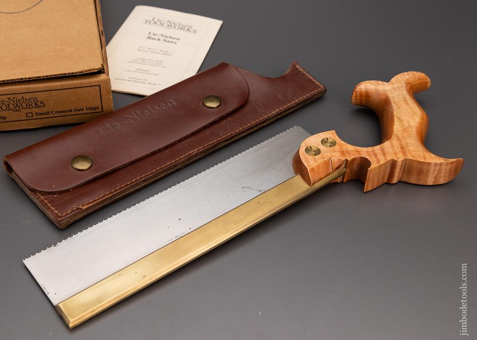 Mint LIENIELSEN 9 Inch Brass Back Dovetail Saw with Sheath - 97398