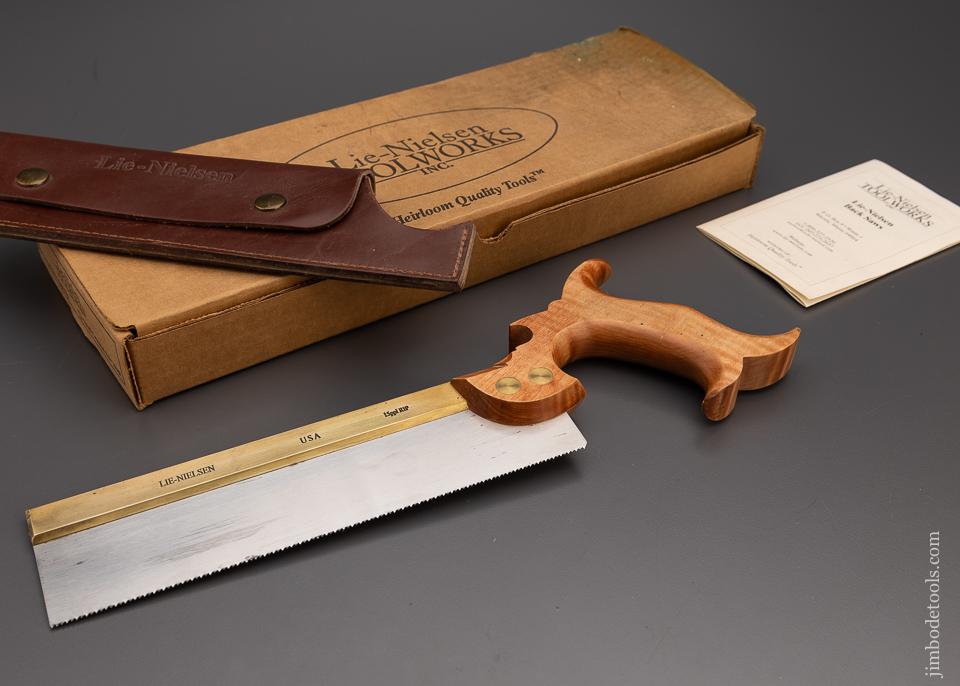 Mint LIENIELSEN 9 Inch Brass Back Dovetail Saw with Sheath - 97398