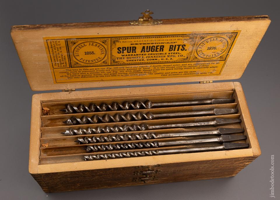 Complete Set of 13 RUSSELL JENNINGS Auger Bits in Original Three Tiered Box - 97432