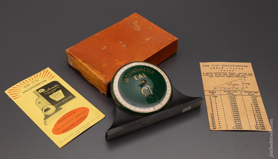 Rare CAL MACHINE CO PATENTED Inclinometer Level Mint in Box with Instructions - 97464