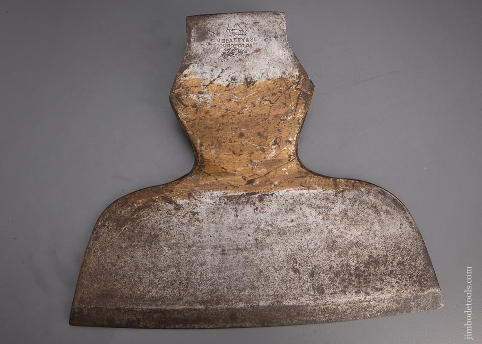 WM. BEATTY & SON Single Bevel Broad Axe in Original Gold Paint - 97471