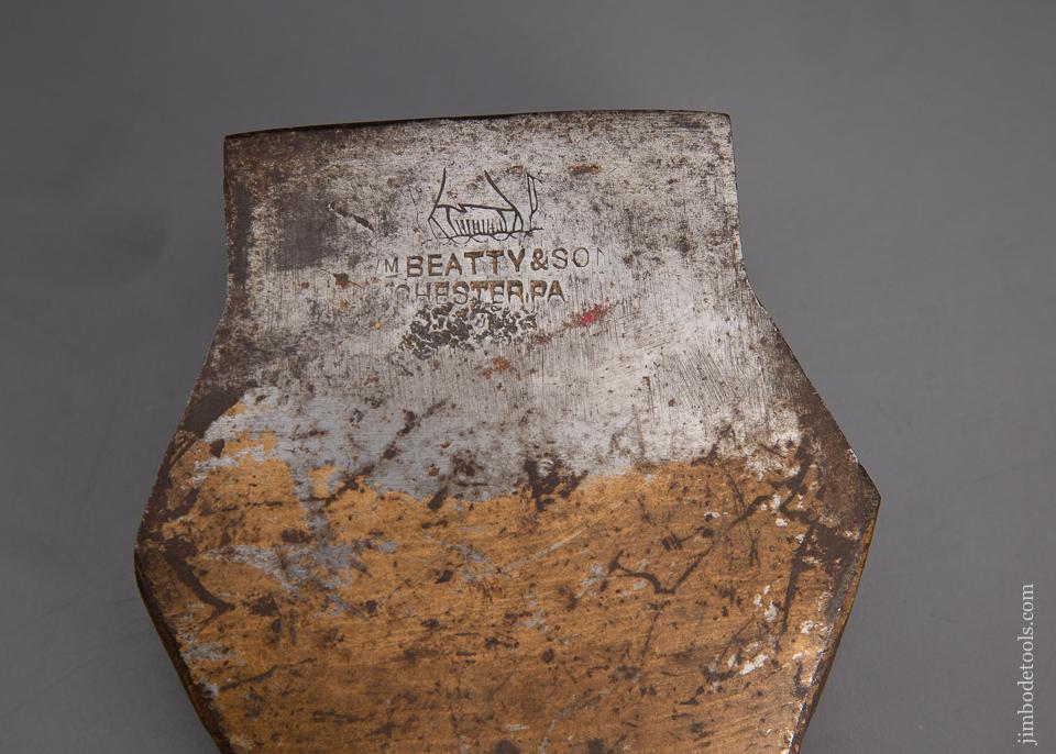 WM. BEATTY & SON Single Bevel Broad Axe in Original Gold Paint - 97471