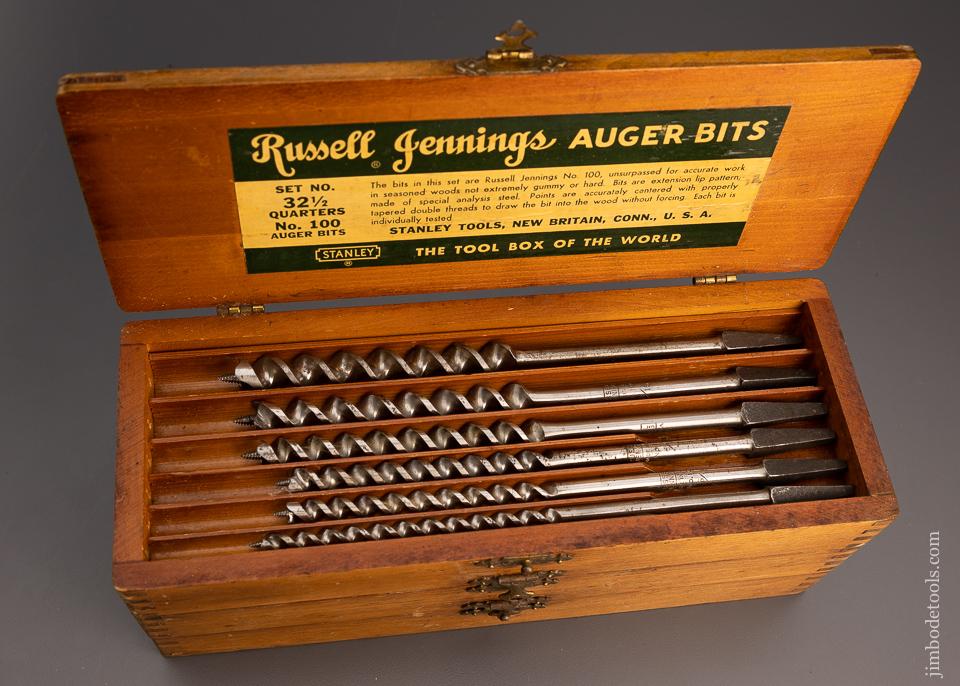 Complete Set of 13 RUSSELL JENNINGS Auger Bits in Original Three Tiered Box - 97487
