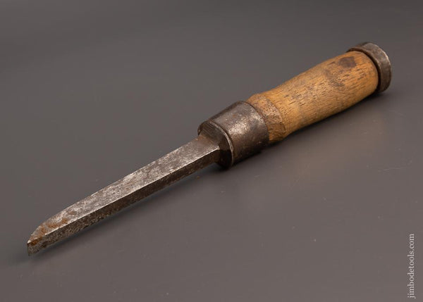 18th Century JAMES CAM Pig Sticker Mortise Chisel  3/8 x 10 1/4” - 97512