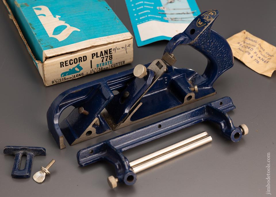 RECORD No. 778 Rabbet & Filletster Plane Near Mint in Box - 97534