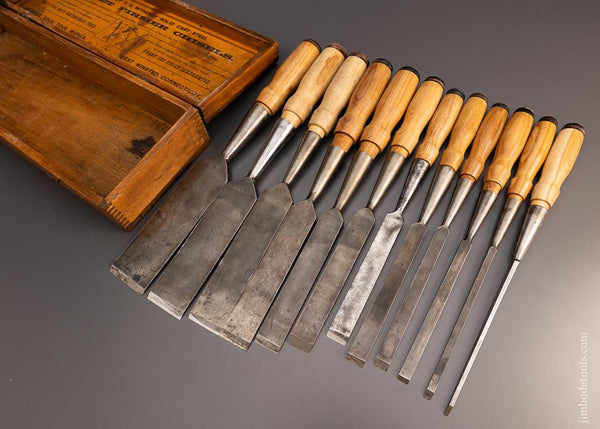 Fine Set of 12 T.H. WITHERBY Socket Firmer Chisels - 97581