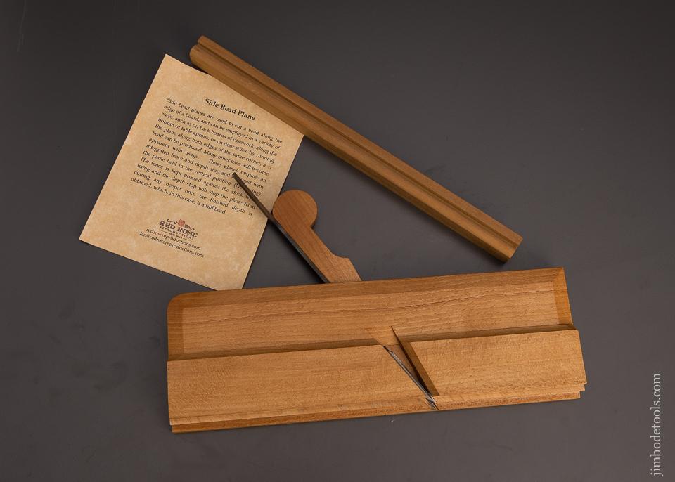 Mint & Unused RED ROSE Beech 1/8 inch Side Bead Moulding Plane - 97623