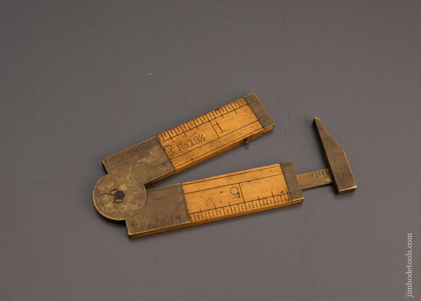 Rare and Fine Set STANLEY No. 13 1/2 Wide Body Caliper Rule - 97627