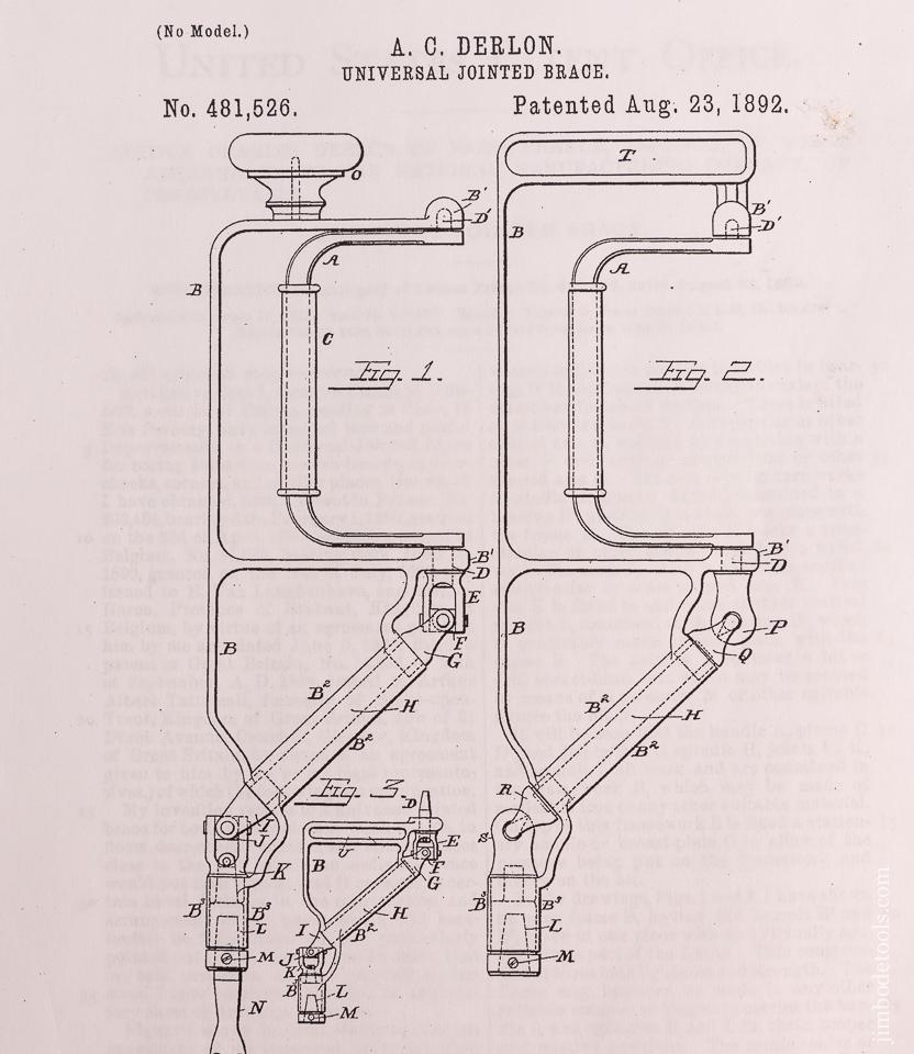 Rare DERLON PATENT Universal Jointed Bit Brace - 97644