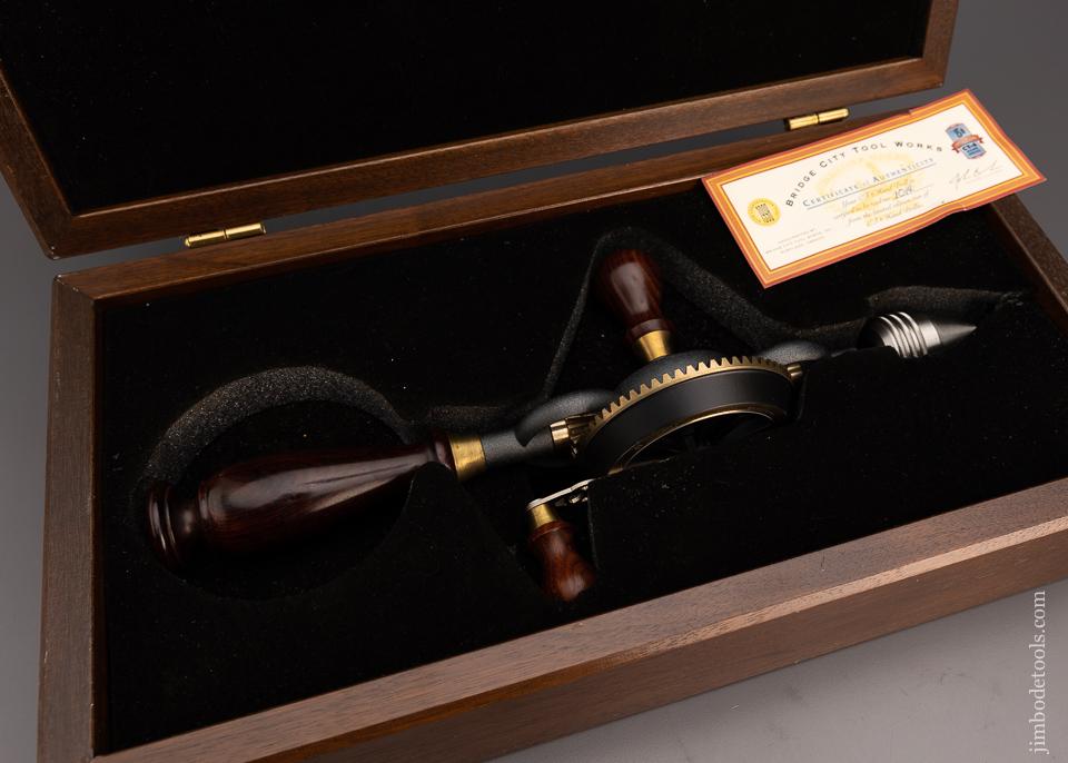 BRIDGE CITY TOOL WORKS 1998 Limited Edition CT-6 Rosewood Hand Drill Mint in Original Walnut Presentation Case - 97664