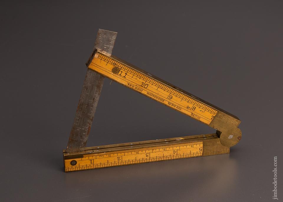 Extra Fine CHAPIN STEPHENS No. 036 Boxwood Inclinometer Level and Folding Rule - 97714