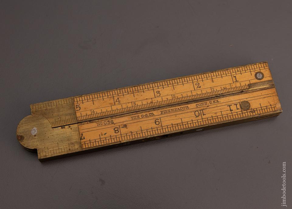 Extra Fine CHAPIN STEPHENS No. 036 Boxwood Inclinometer Level and Folding Rule - 97714