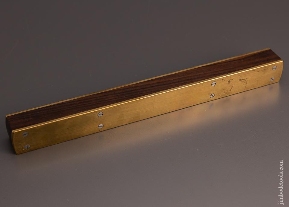 Stunning Rosewood and Brass 12 inch Level with Inlaid Medallion by TYZACK - 97729