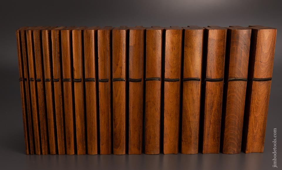 Magnificent Set of 18 Hollow & Round Moulding Planes by BIRCH - 97751