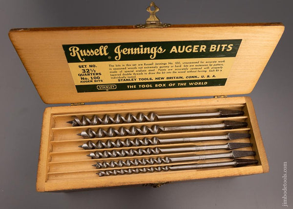 Mint Complete Set of 13 RUSSELL JENNINGS Auger Bits in Original Three Tiered Box - 97784