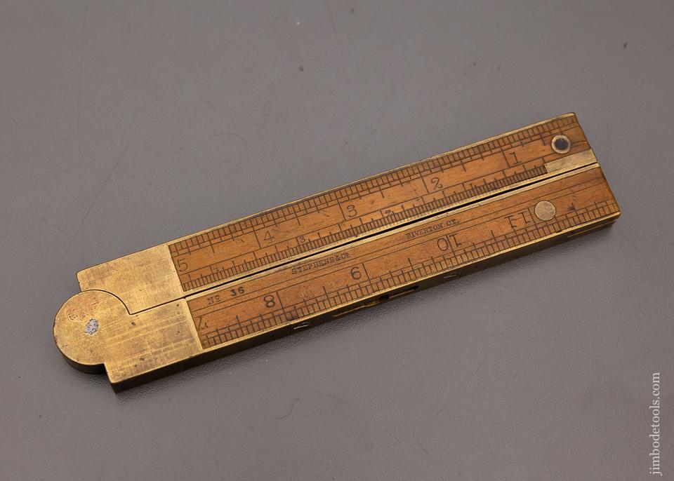 Rare STEPHENS & CO. Inclinometer Level & Boxwood Rule No. 36 - 97786