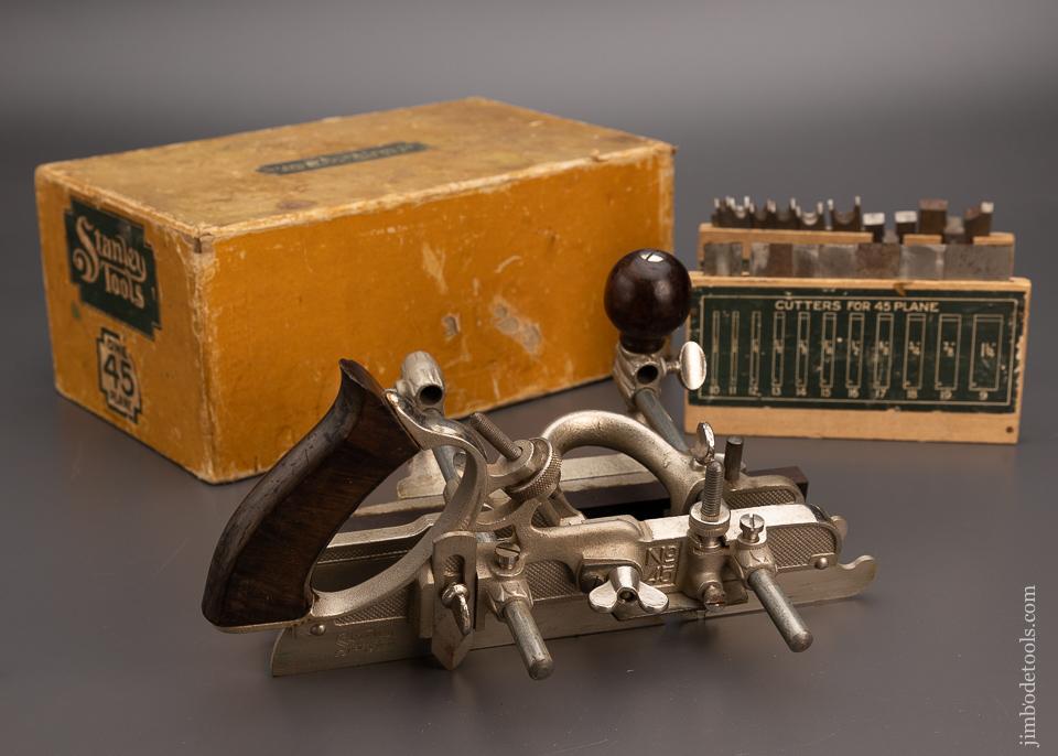 Fine STANLEY No. 45 Combination Plane 100% Complete in Original Box - 97798