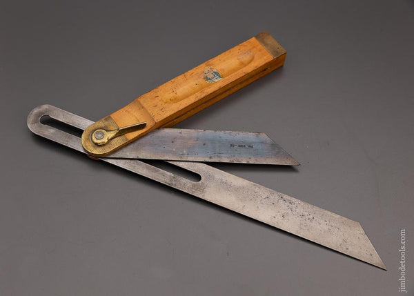 Rare Boxwood STANLEY No. 225 Double Blade Bevel Square with Decal - 97816