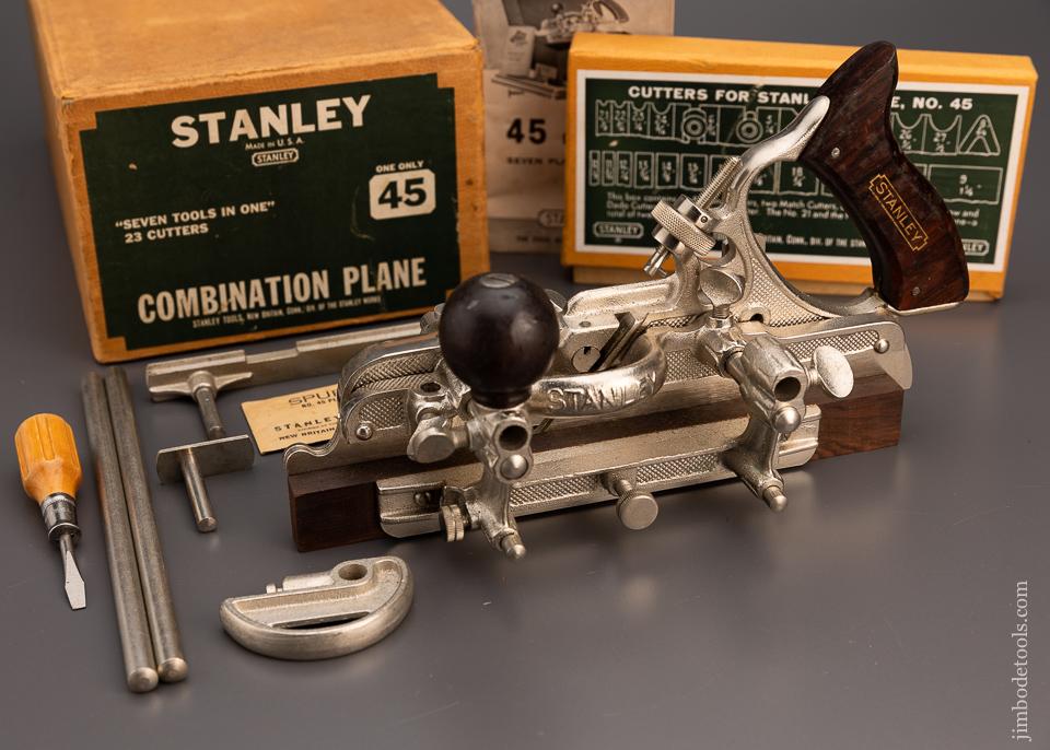 Dead Mint STANLEY No. 45 Combination Plane in The Best Box We Have Ever Seen - 97821