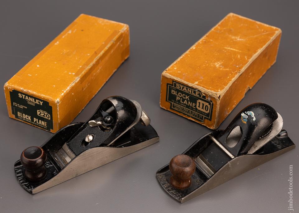 STANLEY No. 110 & 220 Block Planes Near Mint in Box - 97865