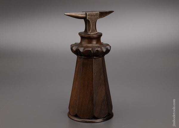 Jeweler’s Anvil on Gorgeous Carved Rosewood Pedestal - 97946