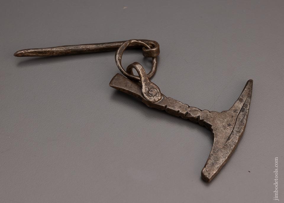 18th Century Ornate Flint Knapping Hammer with Flash Hole Pic - 97976