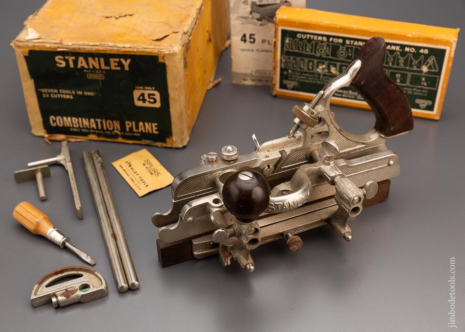 STANLEY No. 45 Combination Plane 100% COMPLETE in Original Box - 97988