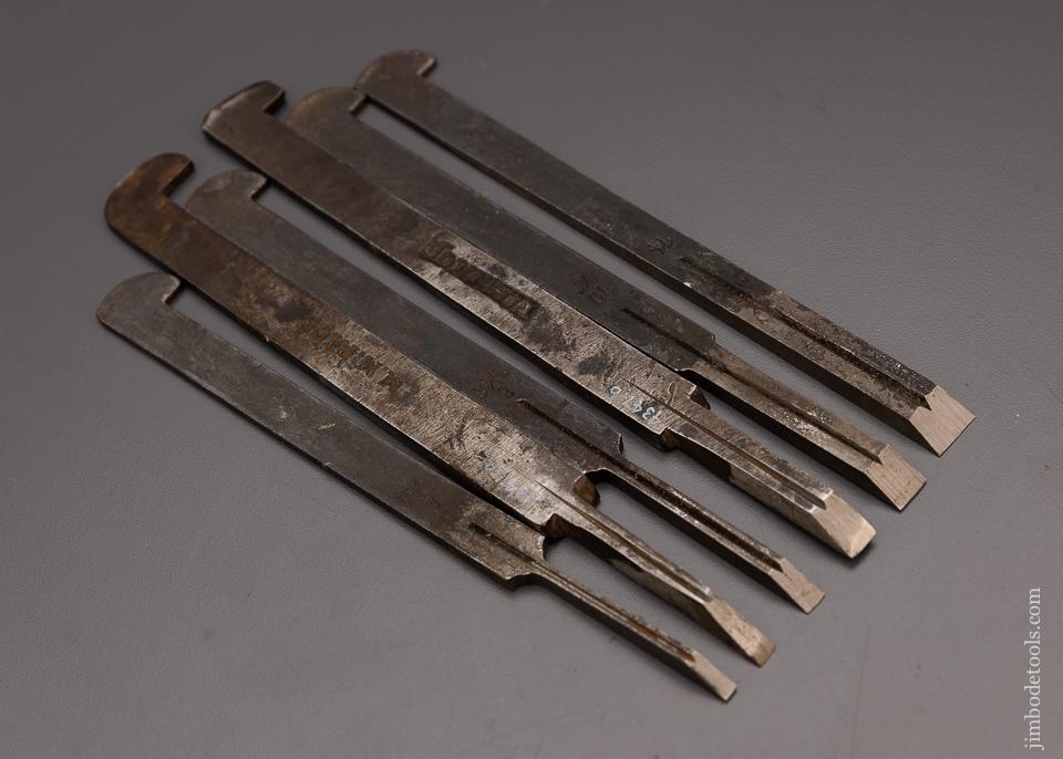Excellent Matched Set of 6 Plow Plane Irons - 98000