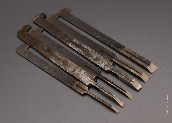 Excellent Matched Set of 6 Plow Plane Irons - 98000