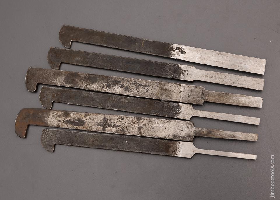 Excellent Matched Set of 6 Plow Plane Irons - 98000