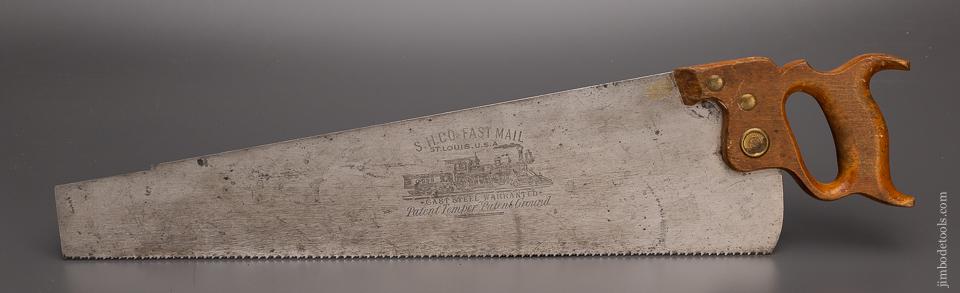 Extra Fine S.H. CO. Fast Mail No. 999 Hand Saw with Locomotive Etch - 98017